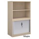 Systems Combination Bookcase With Horizontal Tambour & Glass Doors